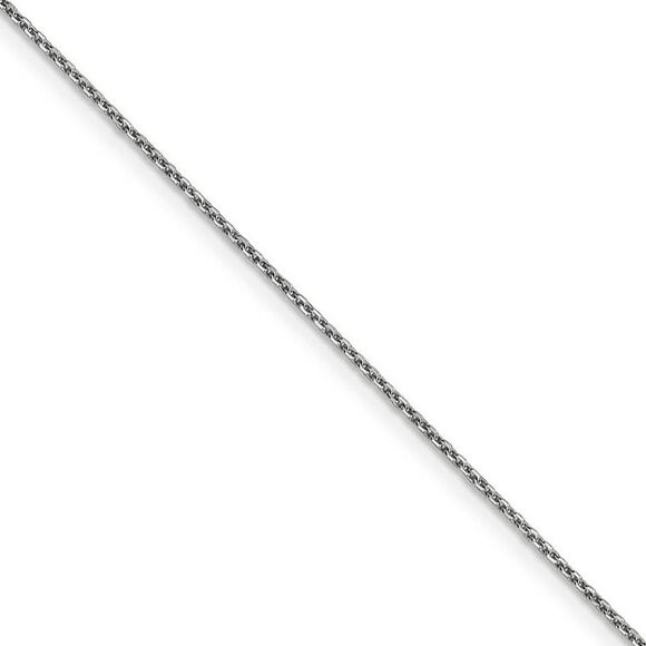 1mm 10k White Gold Solid Diamond Cut Cable Chain Necklace, 16 Inch - Picture 1 of 8